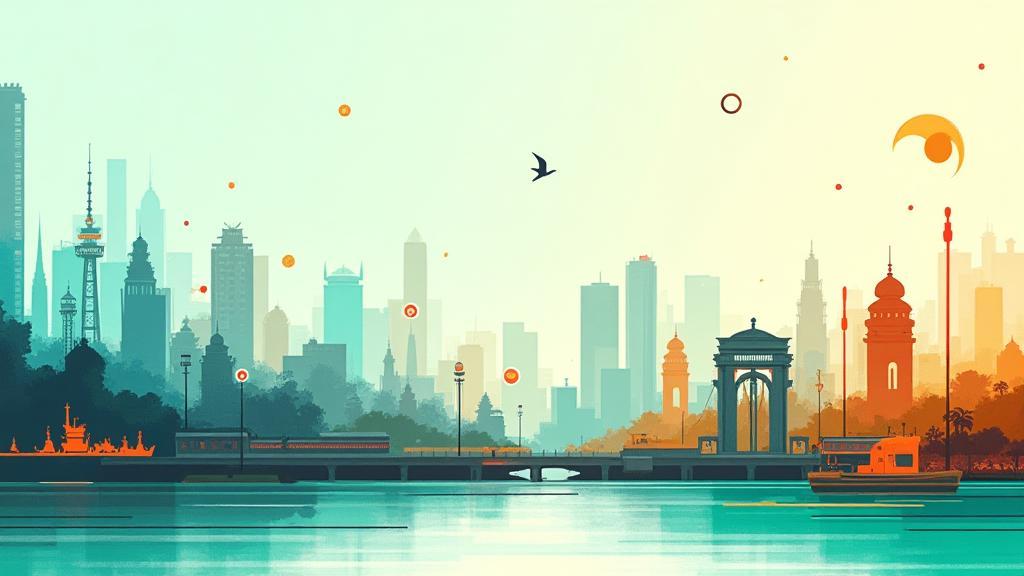 Exciting contest promotion banner showing Mumbai skyline elements and media icons