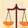 Judging icon showing balanced scale